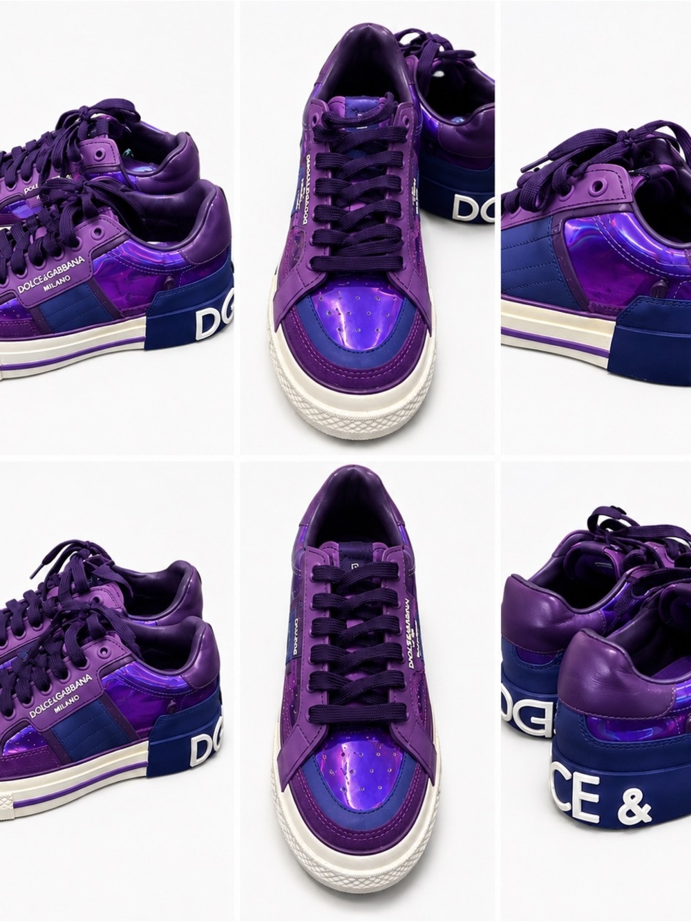 Dolce & Gabbana Purple and Blue Women's Low-Top Sneakers